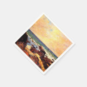 Gauguin - Rocks and Sea, 1886, painting Serviette (Ecke)