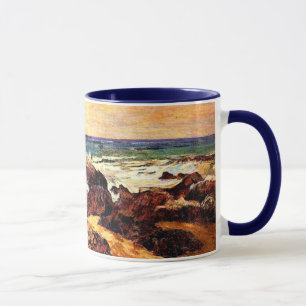 Gauguin - Rocks and Sea, 1886, painting Tasse