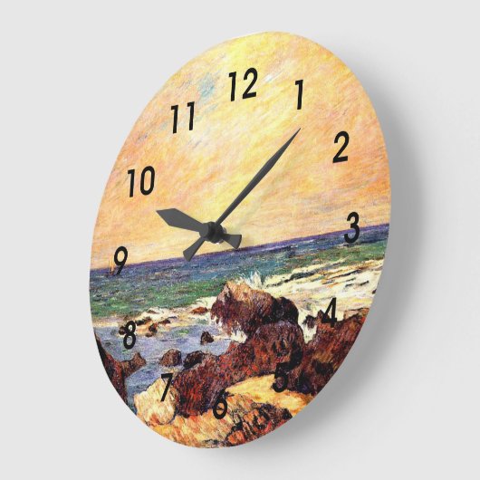 Gauguin - Rocks and Sea, Große Wanduhr (Winkel)