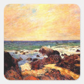 Gauguin - Rocks and Sea, Quadratischer Aufkleber (Vorderseite)