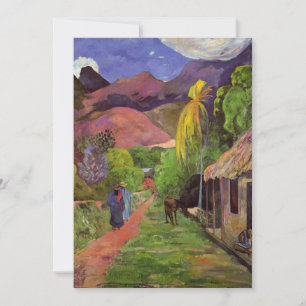 Gauguin - Straße in Tahiti Feiertagskarte