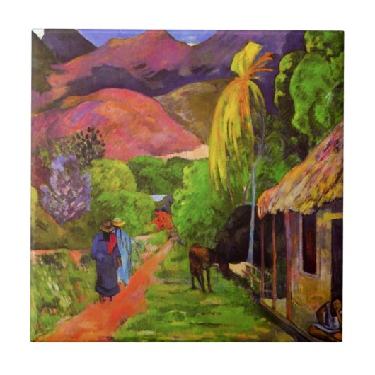 Gauguin Straße in Tahiti-Fliese Fliese (Vorderseite)