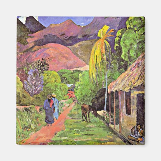 Gauguin - Straße in Tahiti Magnet (Vorne)