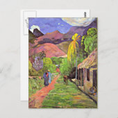 Gauguin - Straße in Tahiti Postkarte (Vorne/Hinten)