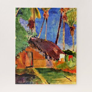Gauguin - Strohdachhütte unter den Palmen Puzzle