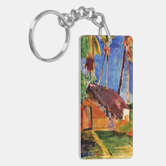 Gauguin - Strohhütte unter den Palmen Schlüsselanhänger (Vorderseite links)