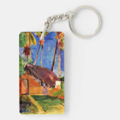 Gauguin - Strohhütte unter den Palmen Schlüsselanhänger (Rückseite)