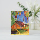 Gauguin - Strohhütte unter Palmen Postkarte (Stehend Vorderseite)