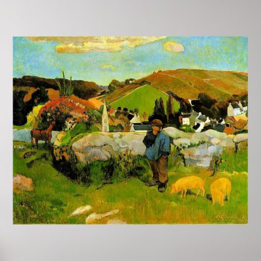 Gauguin - Swineherd, Bretagne Poster (Vorne)