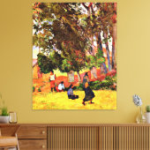 Gauguin - Tahitian Village, Leinwanddruck (Insitu (Wohnzimmer))