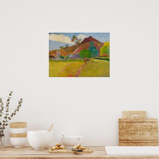 Gauguin - Tahitianische Landschaft 1891 Poster (Küche)