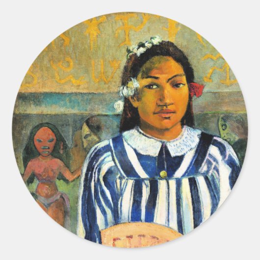Gauguin - Tehamana hat viele Eltern/Vorfahren Runder Aufkleber (Vorderseite)