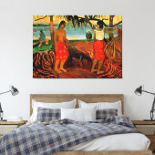 Gauguin - Unter dem Pandanus-Baum Leinwanddruck (Insitu (Schlafzimmer))