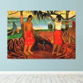 Gauguin - Unter dem Pandanus-Baum Leinwanddruck (Insitu (Holzboden))