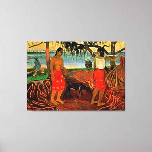 Gauguin - Unter dem Pandanus-Baum Leinwanddruck (Vorderseite)