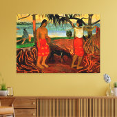 Gauguin - Unter dem Pandanus-Baum Leinwanddruck (Insitu (Wohnzimmer))
