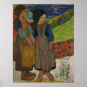 Gauguin - Zwei bretonische Mädchen am Meer 1889 Poster (Vorne)