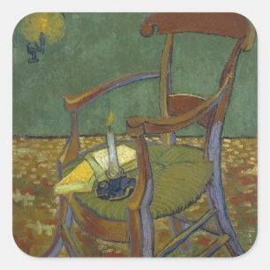 Gauguins Stuhl durch Vincent van Gogh Quadratischer Aufkleber
