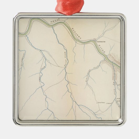 Gauley Brücke Silbernes Ornament (Vorne)