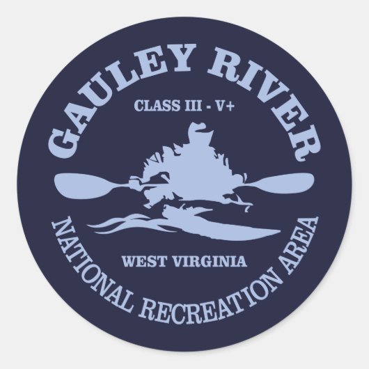 Gauley River Runder Aufkleber (Vorderseite)