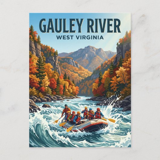 Gauley River West Virginia Postkarte (Vorderseite)