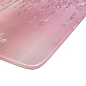 Gaumenrosa Goldgold und Glitzer-Tropfen Schneidebrett (Ecke)