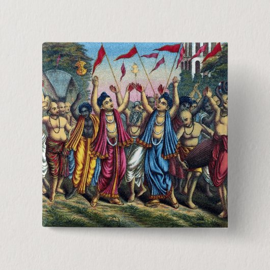Gaur Nitai Samkirtan Knopf Button (Vorderseite)