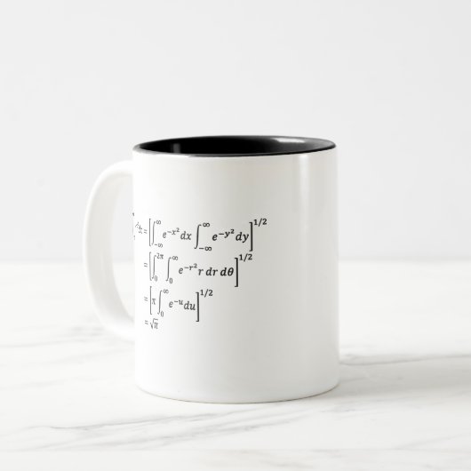 gaussischer Integral, Mathematik und Wissenschaft Zweifarbige Tasse (Vorderseite Links)