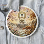 Gautam-Buddh-Meditations-Kunst-Button - Friedvolle Button (Beispiel)