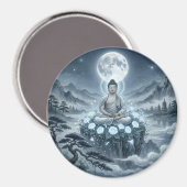 Gautam-Buddh-Meditations-Kunstmagnet - Friedvolle Magnet (Vorderseite/Rückseite)