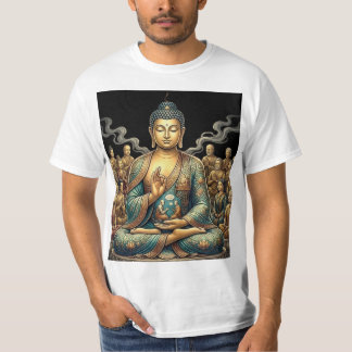 Gautam Buddh Meditationskunst T-Shirt - Friedliche