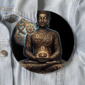 Gautam Buddh Meditierknopf | Dhamma-Symbol Des Button (Beispiel)