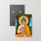 Gautam-Buddha-Knopf Button (Vorderseite/Rückseite)