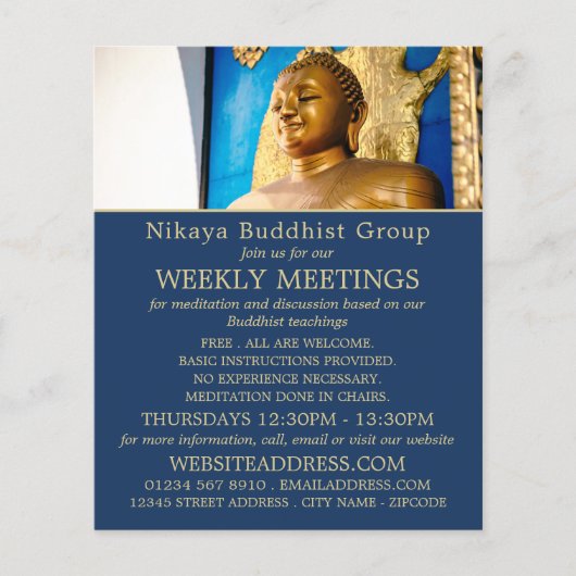 Gautama Buddha, Buddhistische Gruppenwerbung Flyer (Vorne)