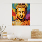 Gautama Buddha Folk Art Fusion Poster (Küche)