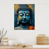 Gautama Buddha Malerei - Moderne Impasto-Kunst Poster (Küche)