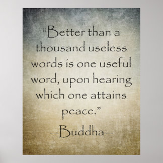 Gautama Buddhas inspirierendes Zitat-Poster Poster