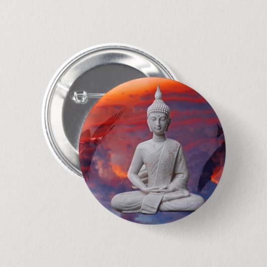 Gautama Siddhartha Buddha Button (Vorne & Hinten)