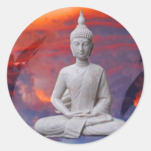 Gautama Siddhartha Buddha Runder Aufkleber (Vorderseite)