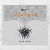 Gautisches Halloween-Party-Damastmuster Bierflaschenetikett (Einzelnes Label)