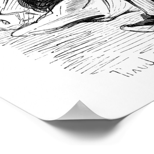 Gavarni: Mann raucht eine lange Pfeife Poster (Ecke)