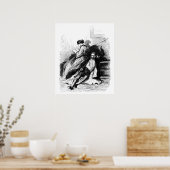 Gavarni: Mann raucht eine lange Pfeife Poster (Küche)