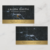 Gavel Icon | Anwalt | Gold Metallic | Marmor Visitenkarte (Vorne/Hinten)