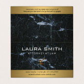 Gavel Icon | Anwalt | Gold Metallic | Marmor Visitenkarten (Außenseite Aufgefaltet)