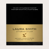 Gavel Icon | Anwalt | Gold-Metallledertrimm Visitenkarten (Außenseite Aufgefaltet)