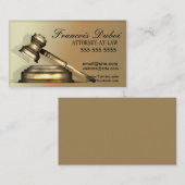 Gavel Lawyer Attorney Law Firm Business Card Visitenkarte (Vorne/Hinten)