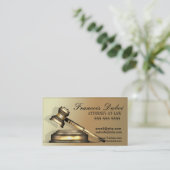 Gavel Lawyer Attorney Law Firm Business Card Visitenkarte (Stehend Vorderseite)