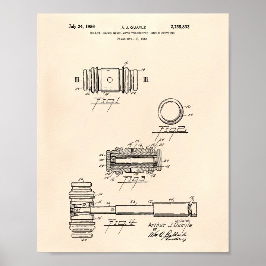 Gavel of Justice 1956 Patent Art - Old Peper Poster (Vorne)