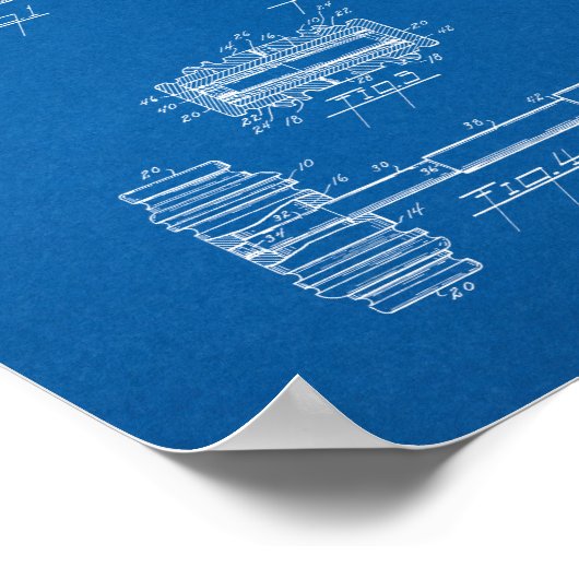 Gavel Patent - Blueprint Poster (Ecke)