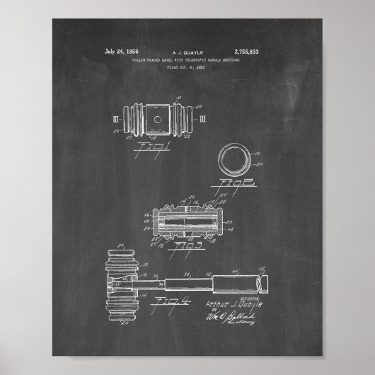 Gavel-Patent für Richter - Khalkboard Poster (Vorne)